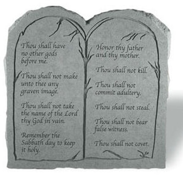 The Ten Commandments Tablet Stepping Stone or Wall Plaque Sculpture